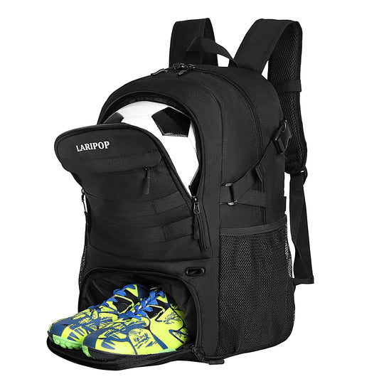LARIPOP Soccer Backpack,Basketball Backpack with Ball Holder and Shoe Compartment,Men&Women Gifts Backpack for Basketball Accessories Training Equipment Fits Volleyball,Soccer,Sports Gifts
