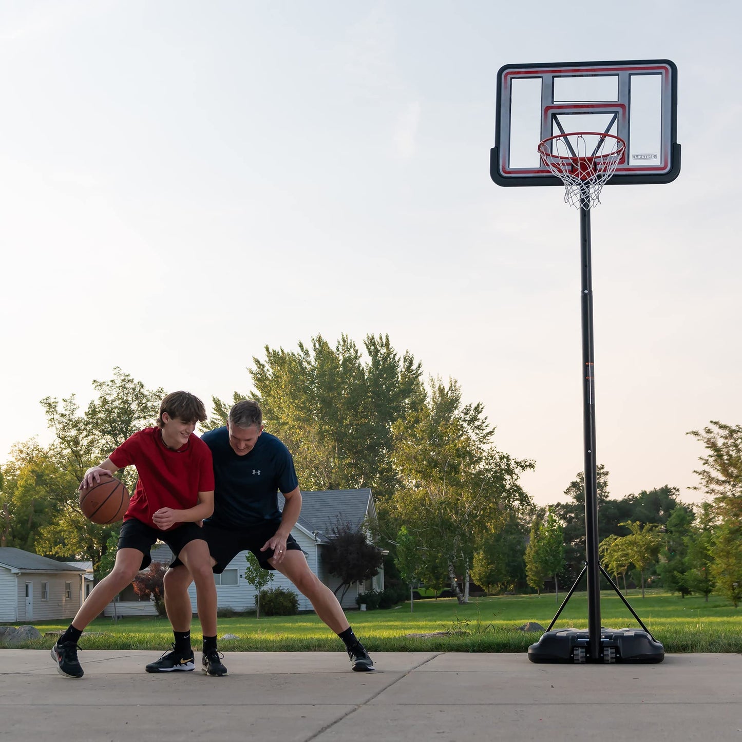 Lifetime Adjustable Shatterproof Fusion Portable Basketball Hoop, 44-Inch Backboard