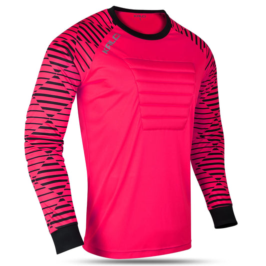 Kalci Soccer Goalie Jersey Padded Football Shirt for Adult/Kids Long Sleeve Football Padded Shirt Mens Goalkeeper Jersey Pink-AL
