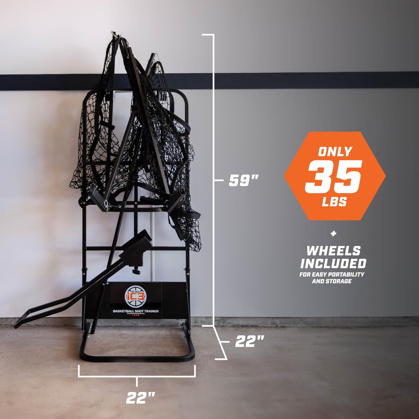 Dr. Dish IC3 Basketball Shot Trainer Rebounder with Net Return System