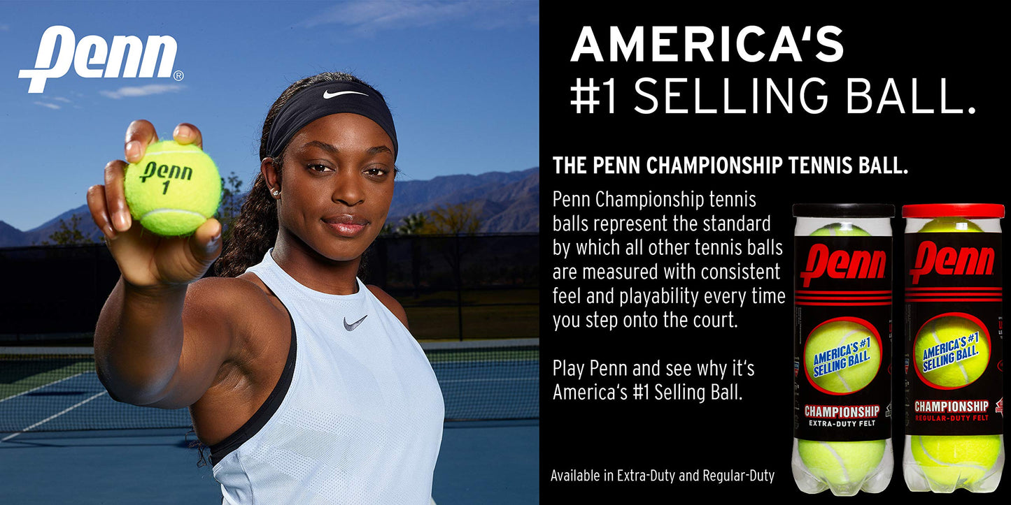 HEAD Ti. Reward Pre-Strung 27 in. Tennis Racquet, Red & Penn Championship- Regular Duty Felt Pressurized Tennis Balls - 1 Can, 3 Balls
