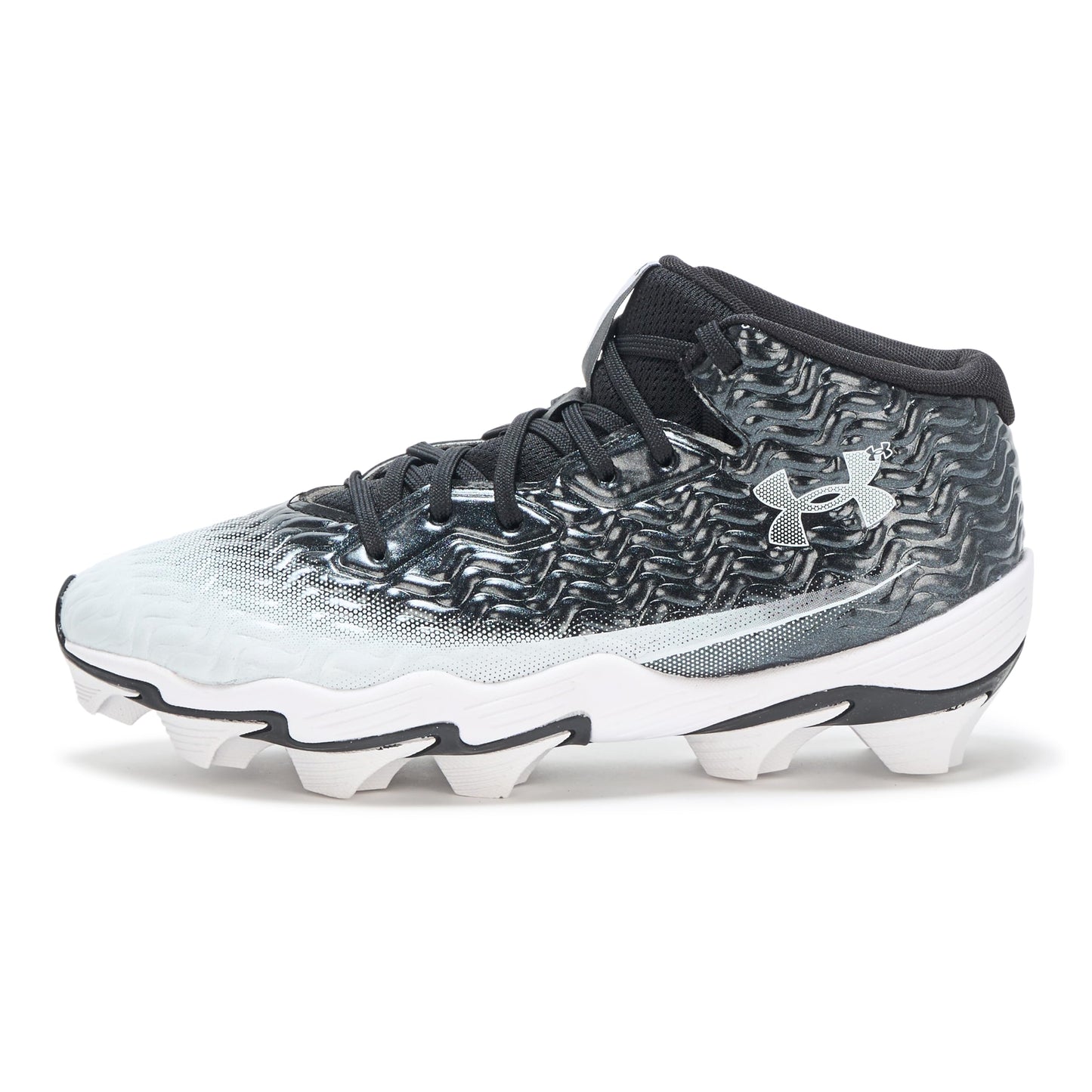 Under Armour Boys' Spotlight Hammer RM JR, (001) Black/White/White, 13, US