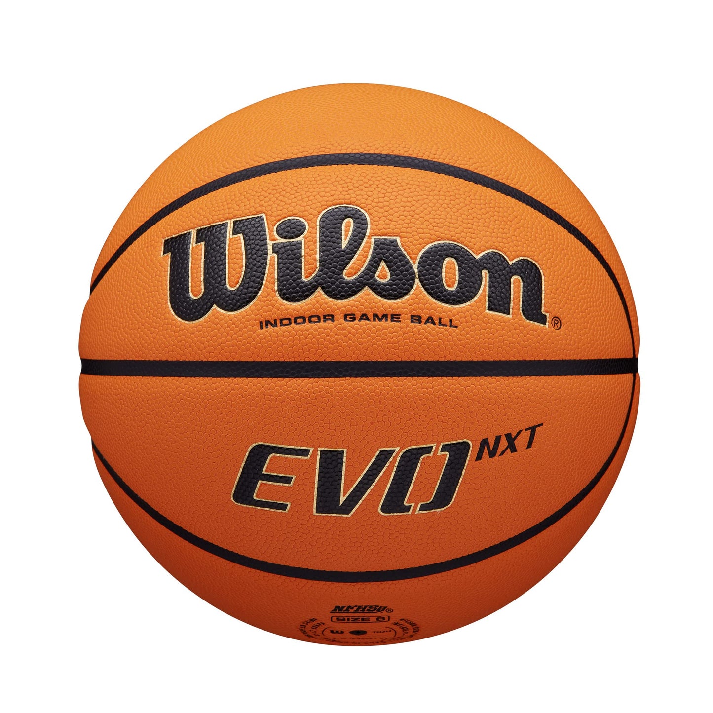 WILSON NCAA Evo NXT Indoor Game Basketball - Size 6 - 28.5",Orange