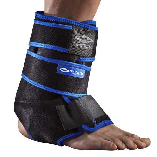 Shock Doctor Ice Recovery Compression Ankle Wrap, Black, Large/X-Large