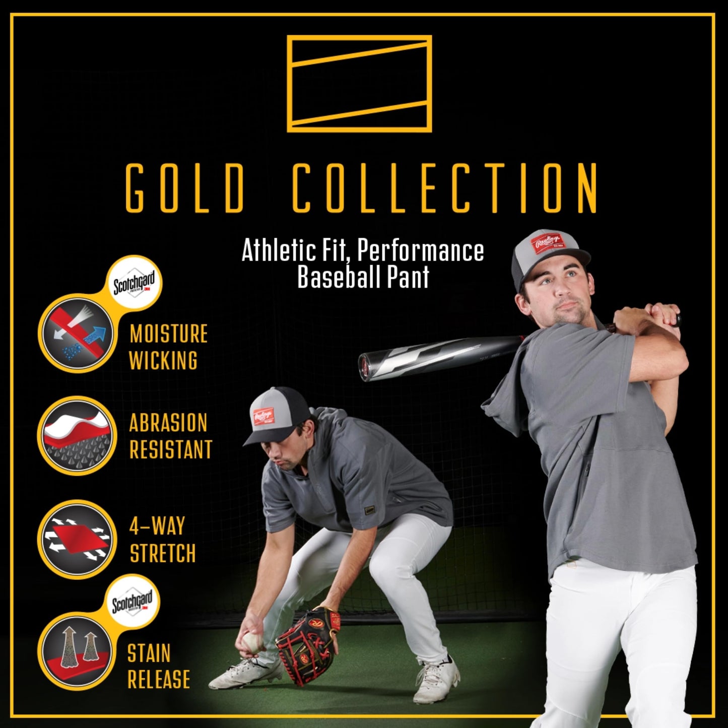 Rawlings | GOLD COLLECTION Baseball Pants | Adult Medium | White
