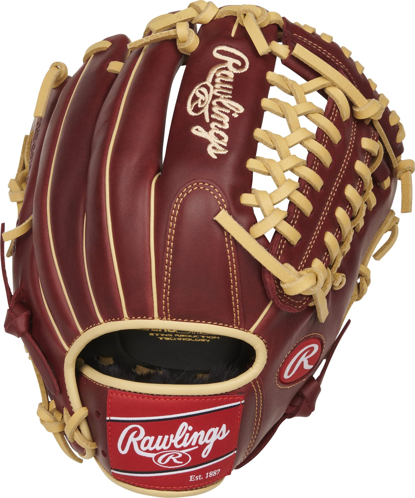 Rawlings | SANDLOT Baseball Glove | Left Hand Throw | 11.75" - Modified Trap-Eze Web, 11.75 inch - Trapeze Web - Burgundy