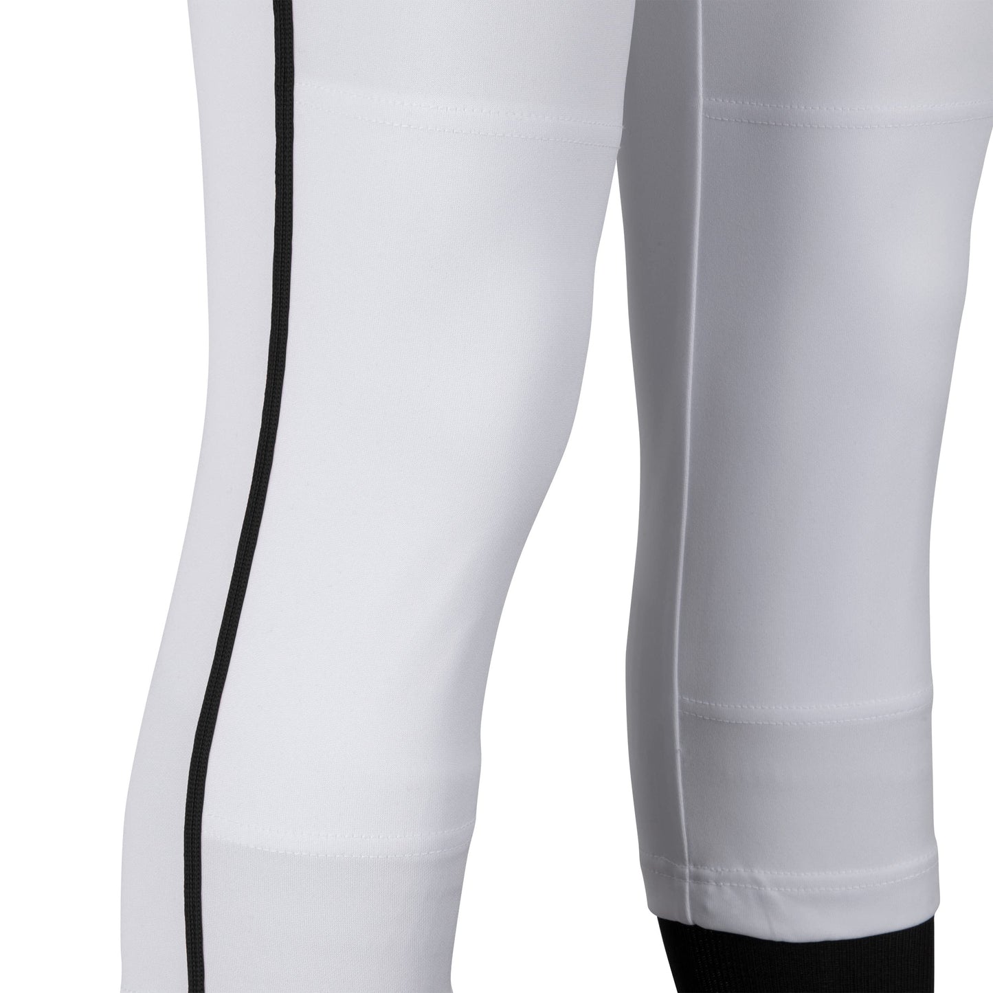 Champro Women's Standard Tournament Low Rise Softball Pants with Side, White, Black Pipe, Small