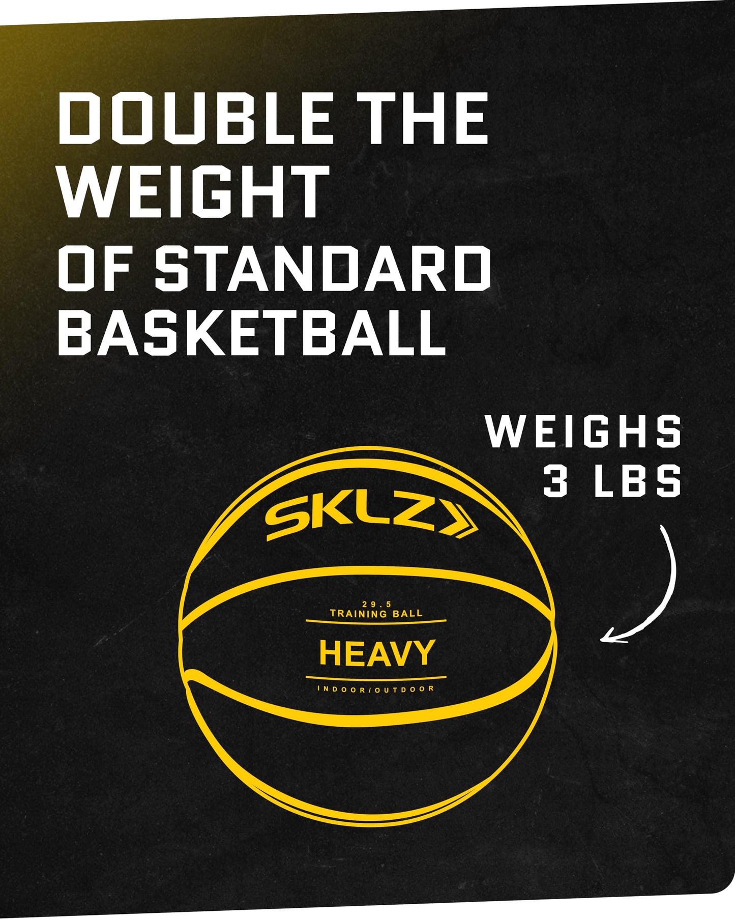 SKLZ Weighted Training Basketball, 29.5" - 3-lb Heavy Training Ball - Black, Quality Faux Leather Construction - Durable & Wear-and-Tear Resistant Dribbling Trainer for Indoor or Outdoor Use