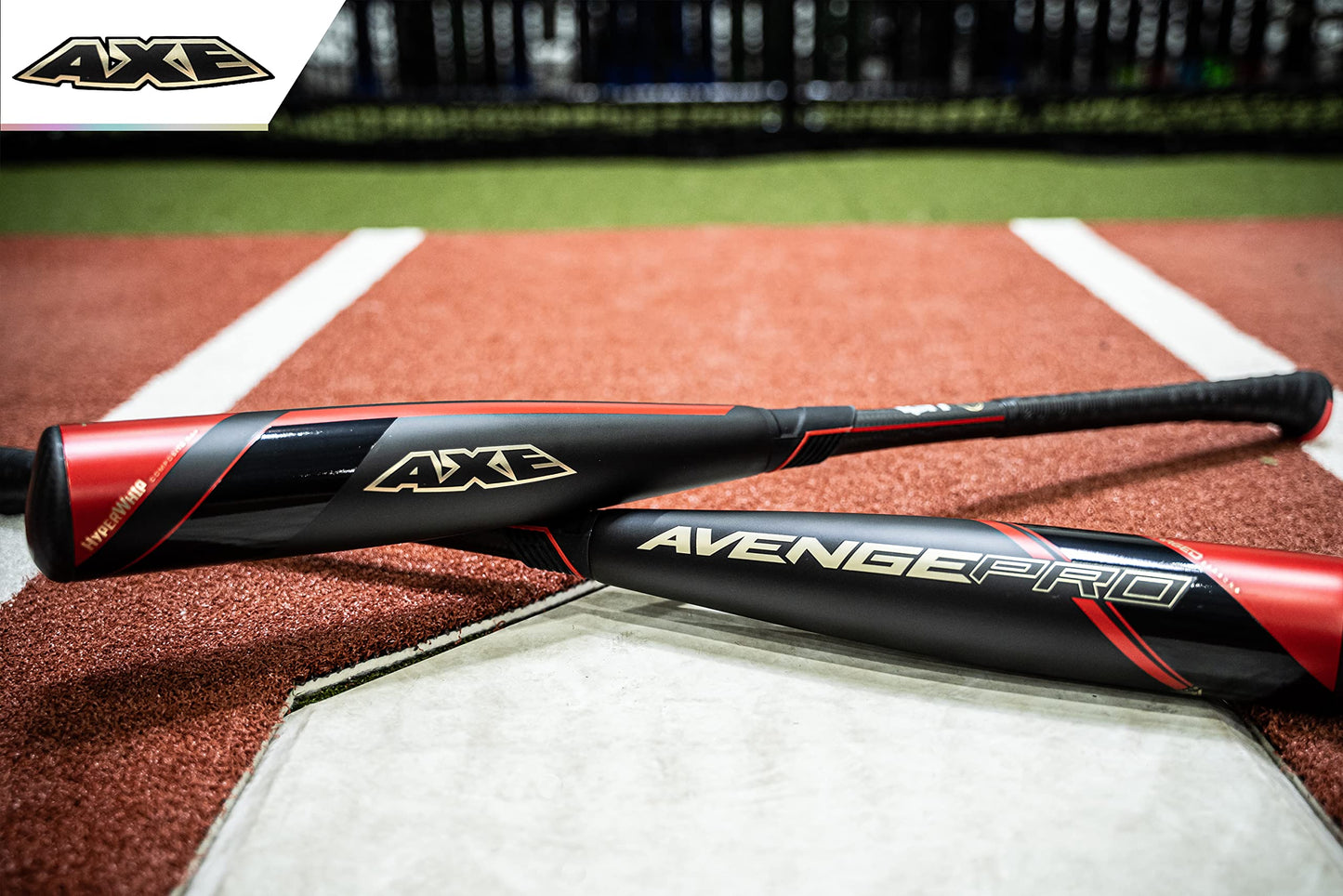 Axe Bat Avenge Pro USA 2-5/8" 2-Piece Composite Youth Baseball Bat Drop -10 Black/Red/Gold, 30"/20oz