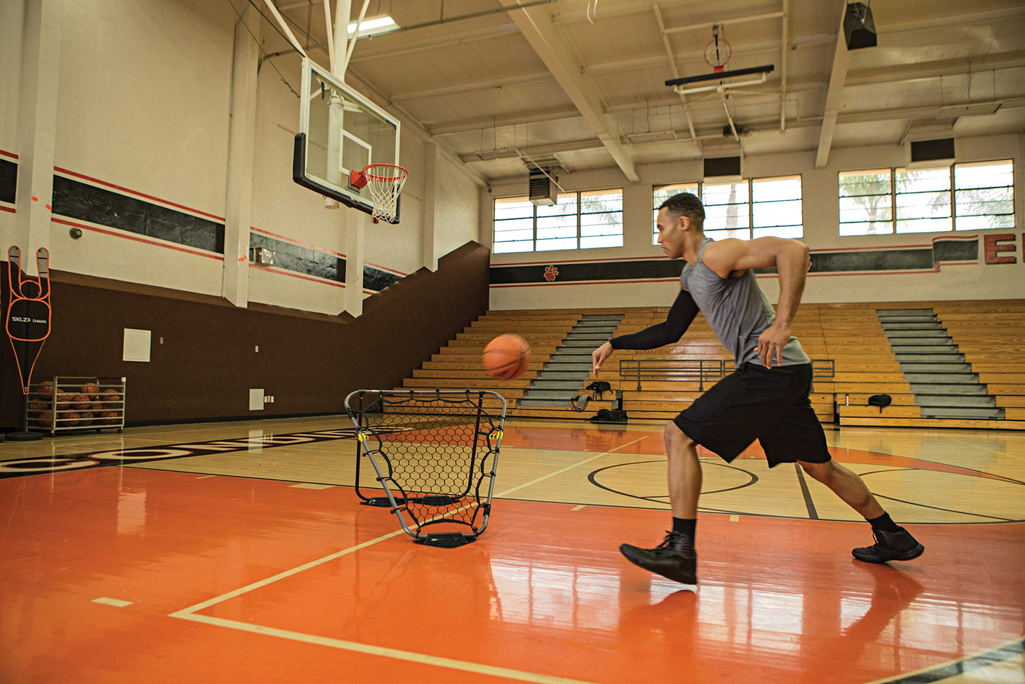 SKLZ Solo Assist Portable Basketball Practice Rebounder, 42-Inch – Training Tool for Shooting, Passing, and Dribbling – Durable, Easy Setup Basketball Training Aid for Home or Court Use