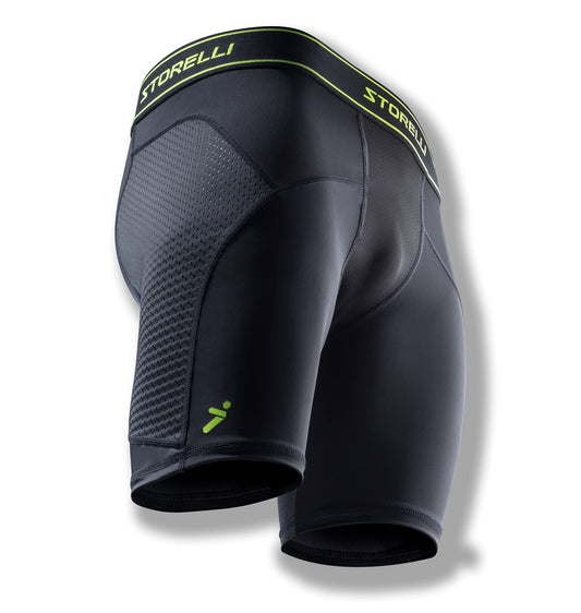 Storelli BodyShield Unisex Turf Burn Sliders | Compression Soccer Sliding Undershorts | Enhanced Lower Body Protection | Black | Extra Large
