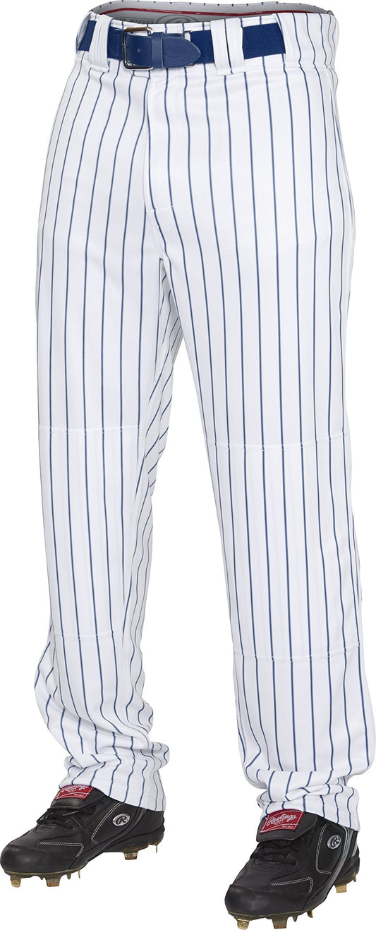 Rawlings | PRO 150 Series Baseball Pants | Relaxed Fit | Pinstripes | White/Navy | Adult Large