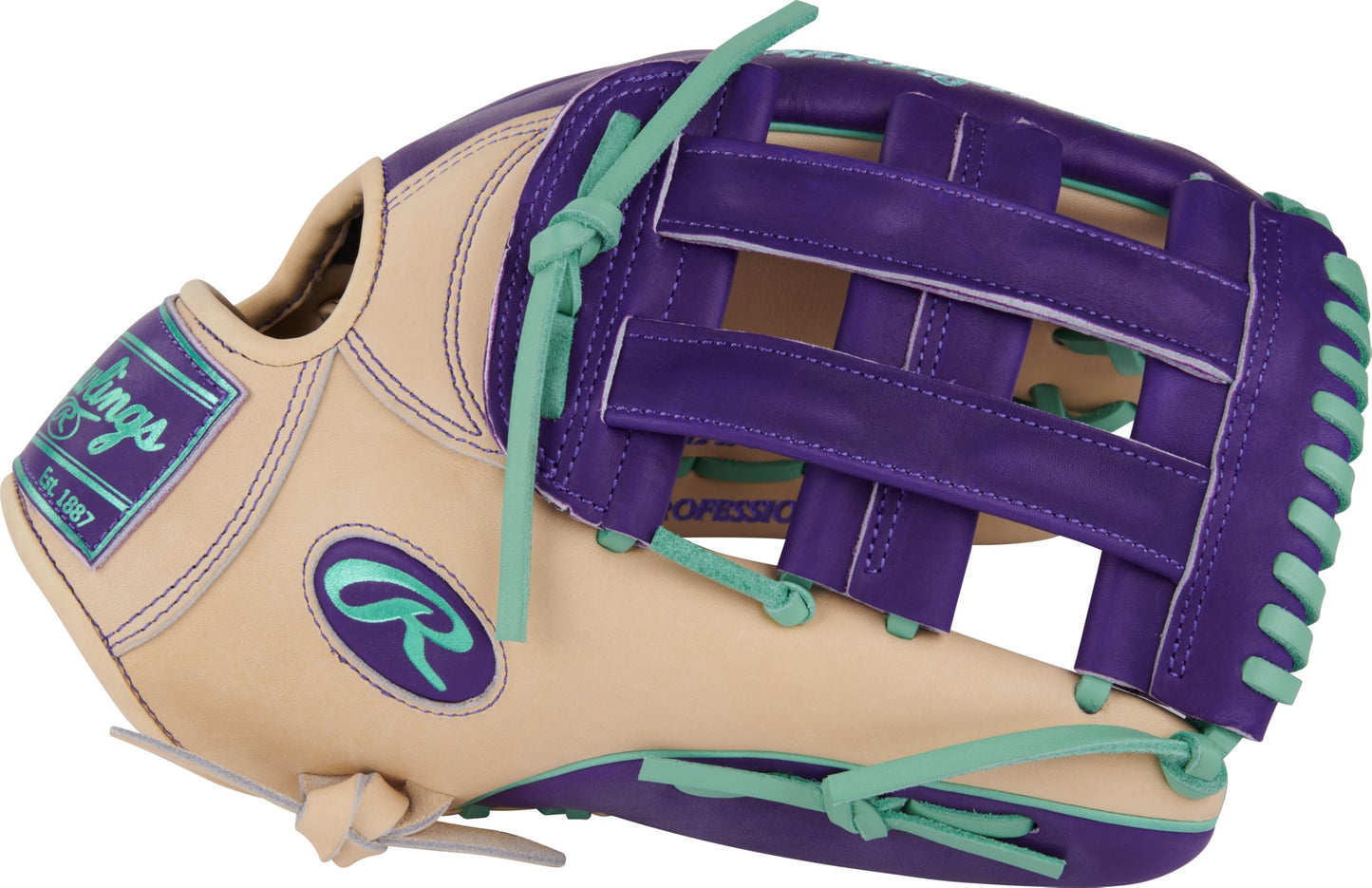 Rawlings | Heart of The Hide | ColorSync | RHT | 12.75" | Outfield | Pro H-Web | Camel/Purple/Mint