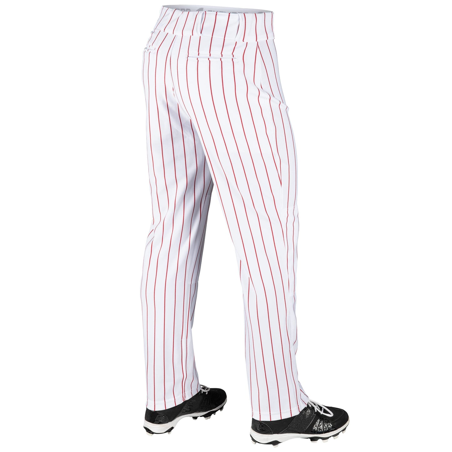 CHAMPRO Men' Champro Adult Pinstripe Ob Triple Crown Open Bottom Baseball Pant, White, Scarlet, Medium US