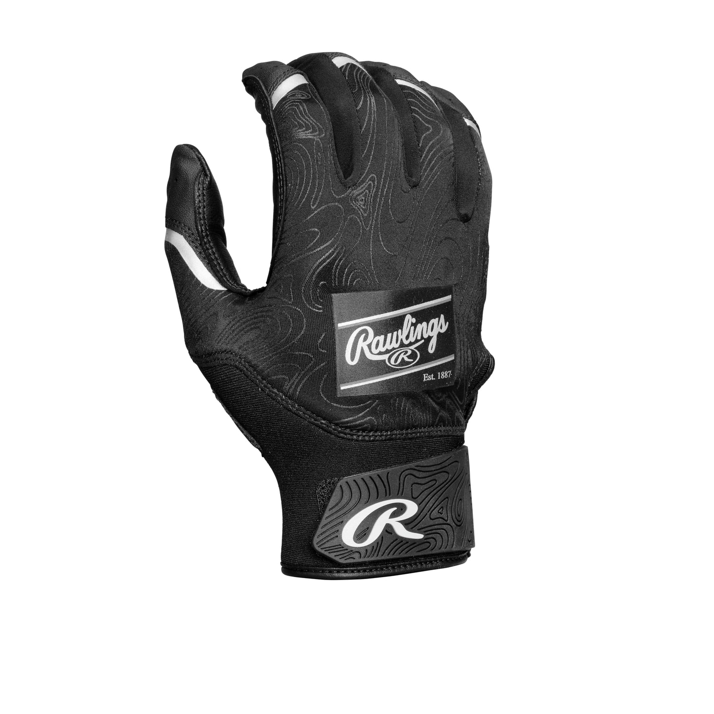 Rawlings | Adult Clout Baseball Batting Gloves | Black/Black | MED