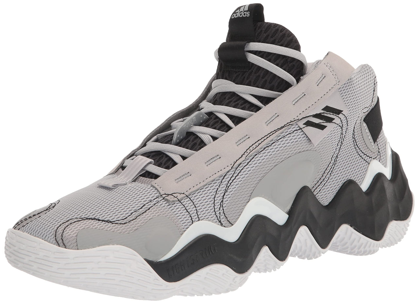 adidas Women's Exhibit B Mid Basketball Shoe, Grey/White/Black, 7