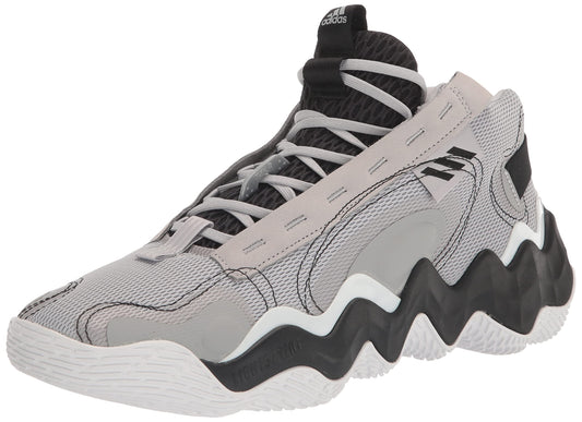 adidas Women's Exhibit B Mid Basketball Shoe, Grey/White/Black, 7