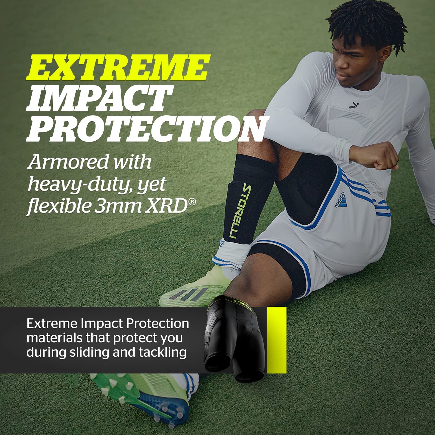Storelli Unisex BodyShield Impact Sliders, High-Impact Protection, Sweat-Wicking, UV-Resistant Athletic Undershorts for Soccer & Heavy-Duty Sports, White, Medium