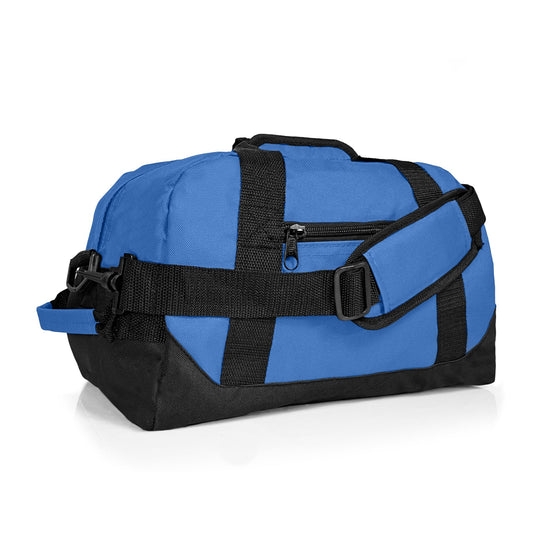 Dalix 14" Small Duffle Bag Two Toned Gym Travel Bag in Royal Blue