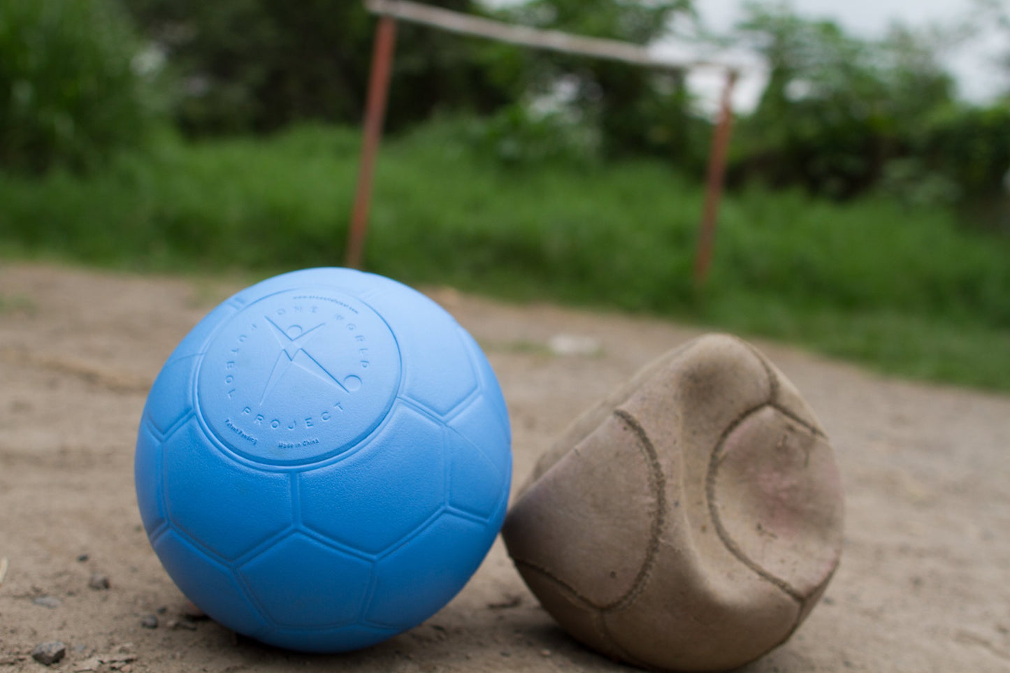 One World Play Project Soccer Ball - Unpoppable, Unbreakable, Non-Deflating, Non-Toxic Futbol - Blue, Size 5
