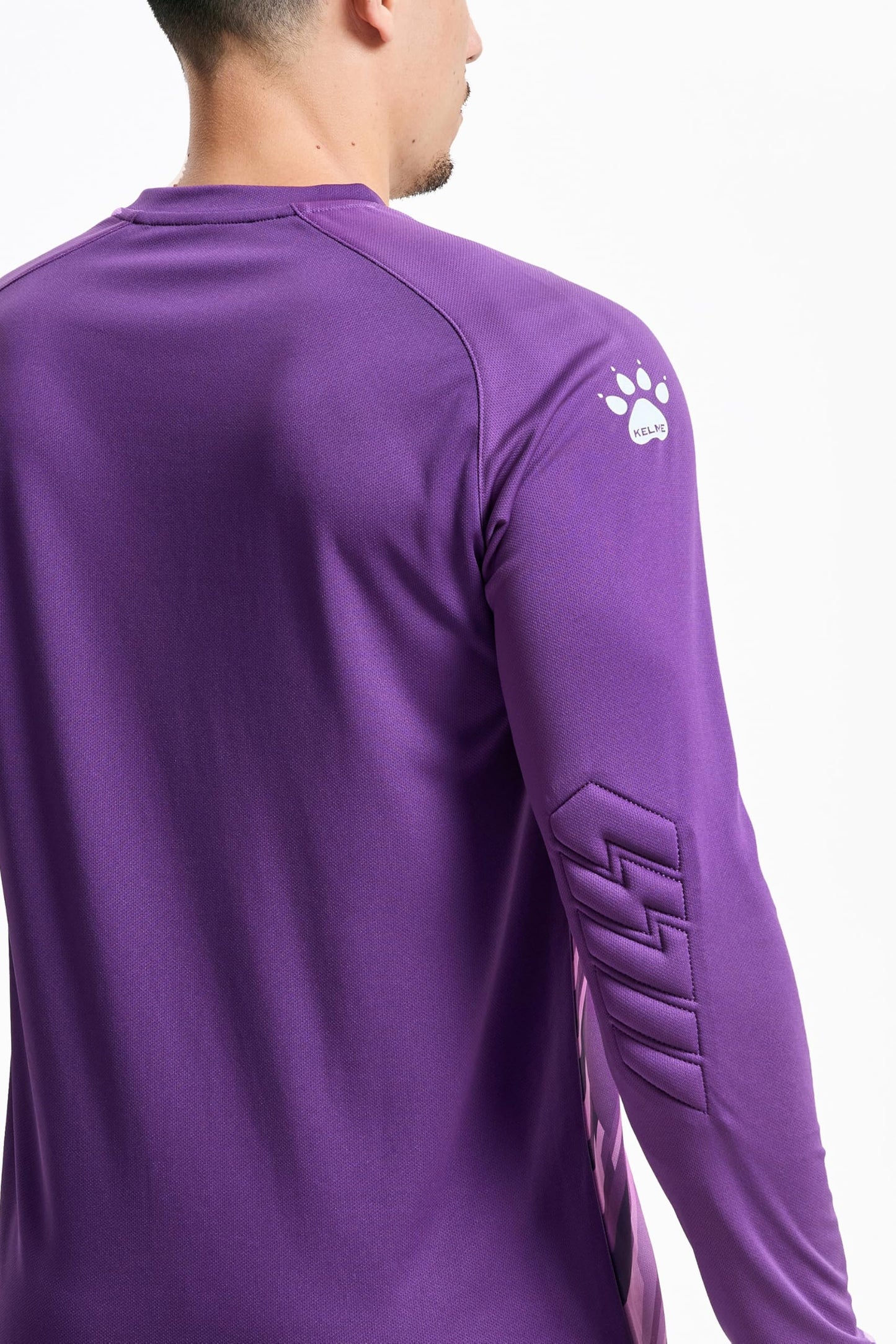 KELME Men's Soccer Goalie Jerseys,Padded Goalkeeper Kit,Goalie Shirt and Short with Socks Purple Small