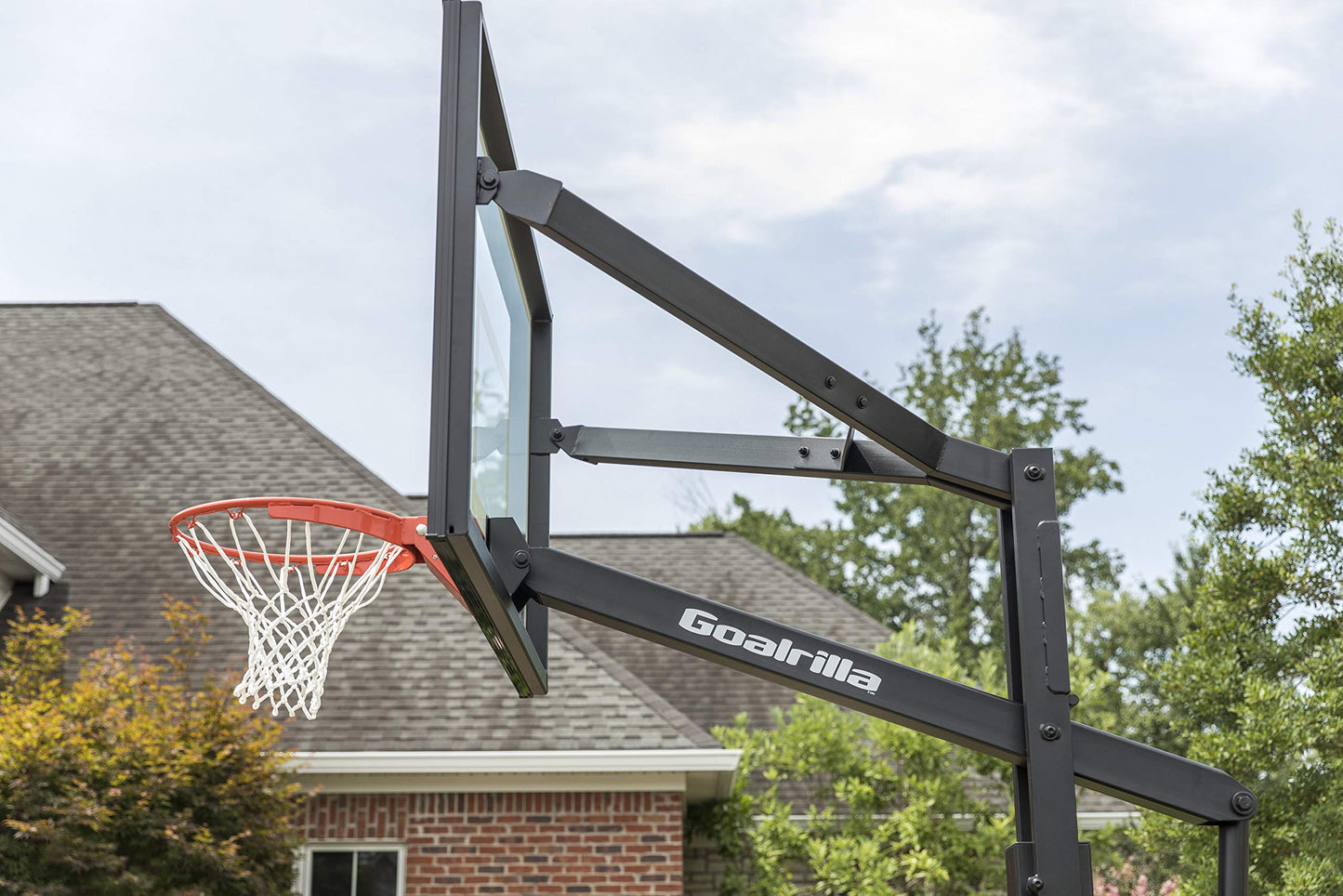 Goalrilla Basketball Hoops with Tempered Glass Basketball Goal Backboard, Black Anodized Frame, and In-ground Anchor System
