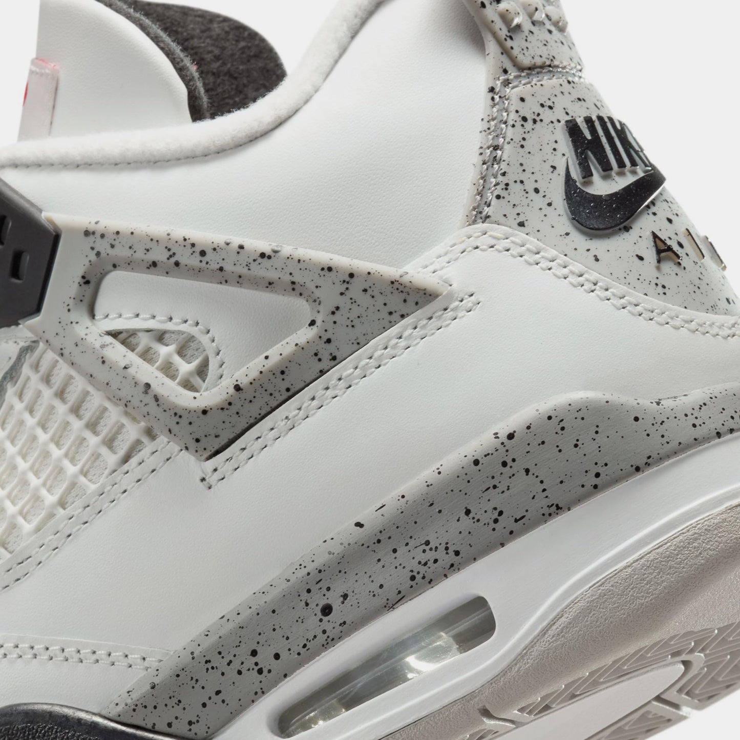Air Jordan 4 Retro White Cement Grade School Lifestyle Shoes (Black/Grey/Red/White) Size 4