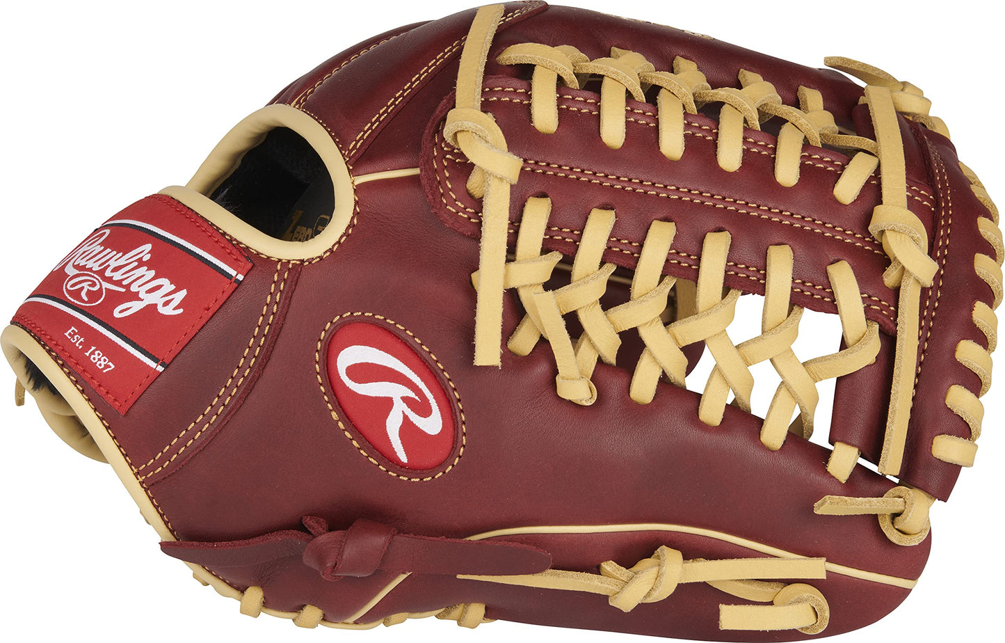 Rawlings | SANDLOT Baseball Glove | Left Hand Throw | 11.75" - Modified Trap-Eze Web, 11.75 inch - Trapeze Web - Burgundy