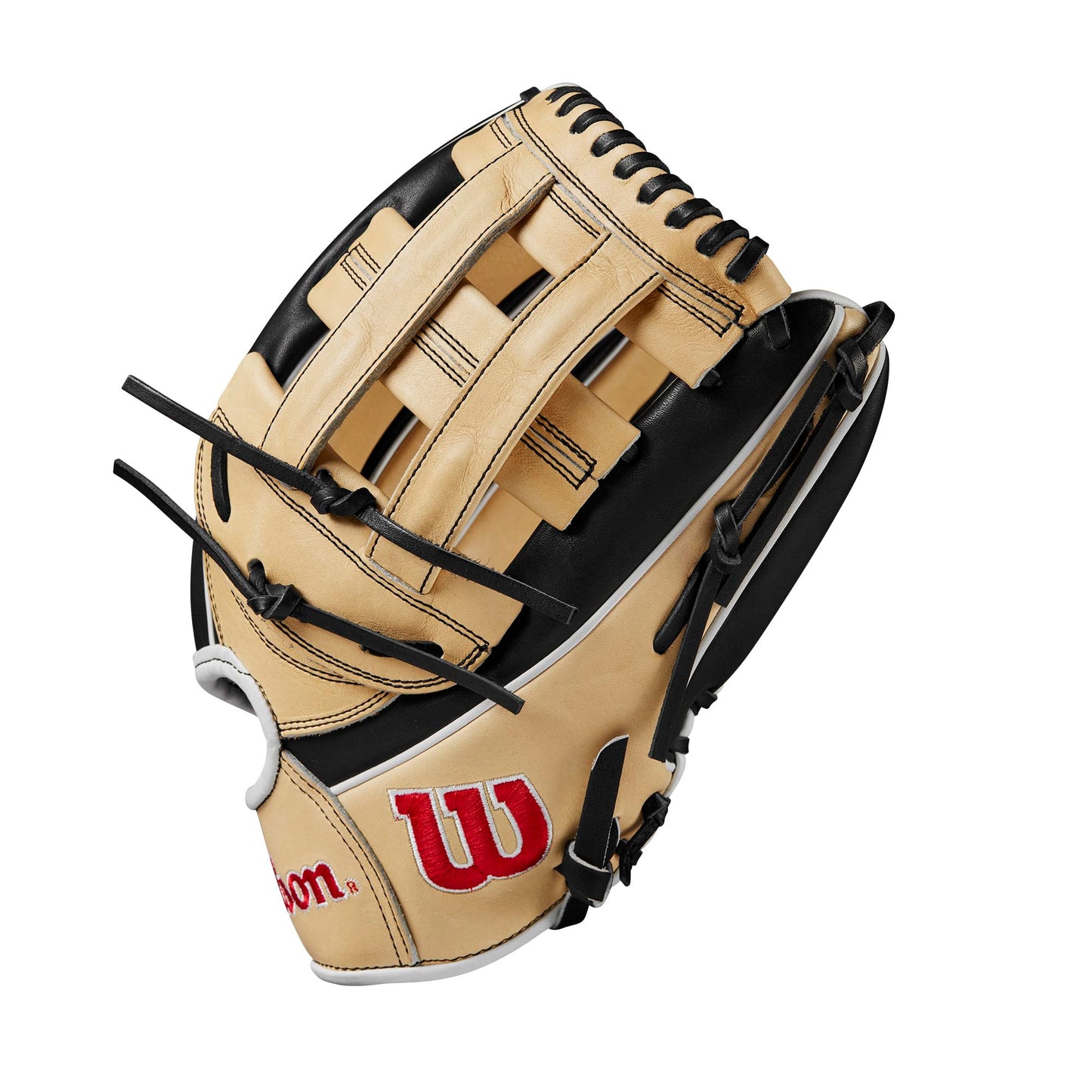 Wilson 2024 A2000 1750 12.5” Outfield Baseball Glove - Right Hand Throw, Black/Blonde/Red