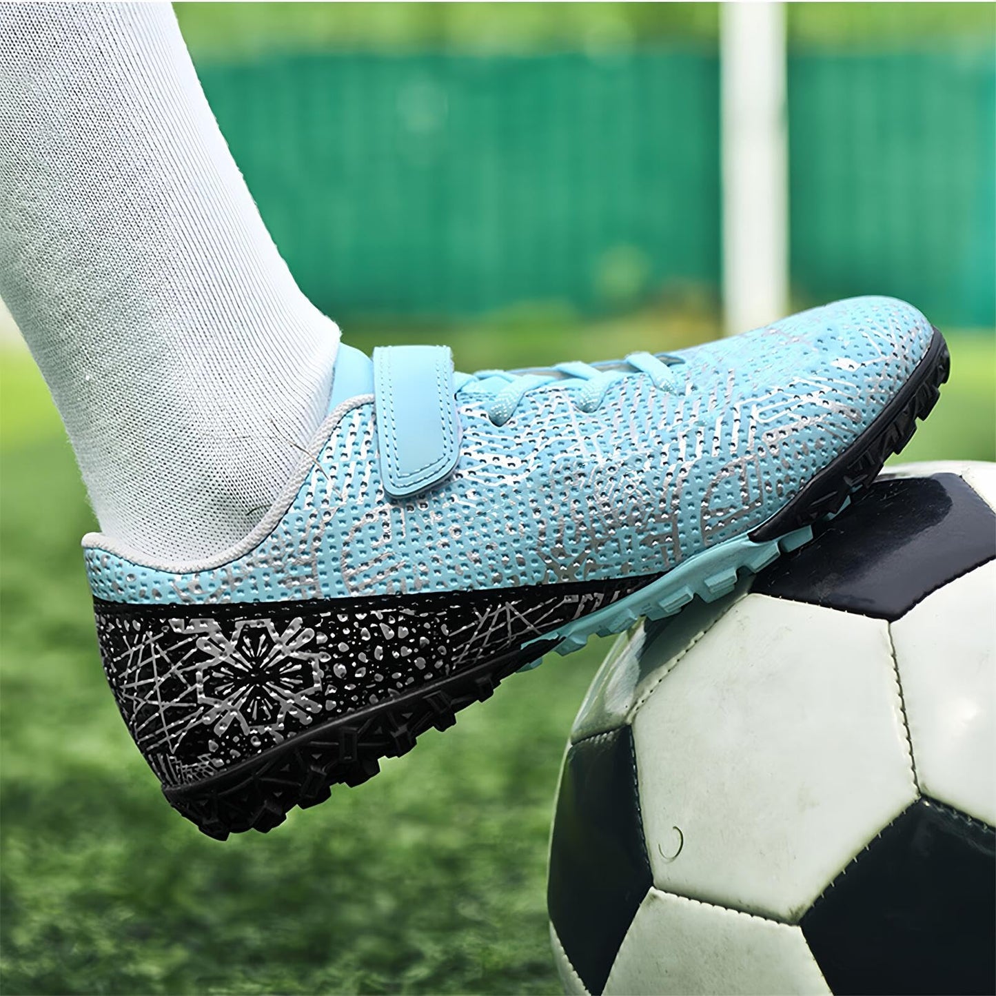 tevzolpa Soccer Cleats for Kids Turf Soccer Shoes Indoor Boys Girls Football Shoes Youth TF AG Artificial Ground Trainning Athletic Sneakers Outdoor (1101 Green TF_32)