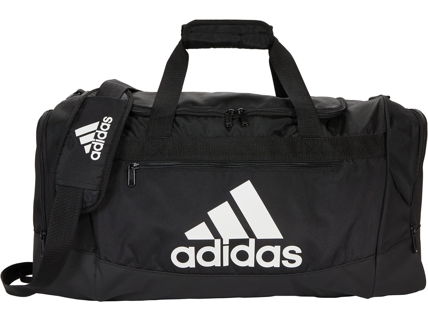 adidas Unisex Defender 4.0 Gym Duffel Bag for Men and Women, Black/White, Medium (66L)