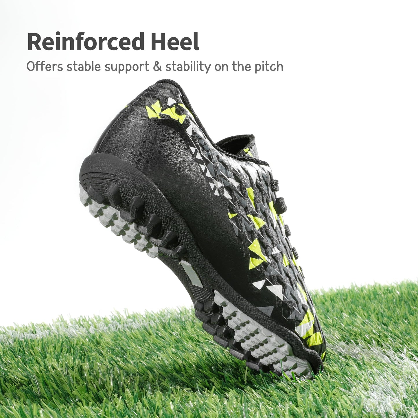 DREAM PAIRS Boys Girls Turf Indoor Soccer Shoes Lace Up Cleats for Little/Big Kid,Size 1 Little Kid,Black/neon/Green,SDSO223K