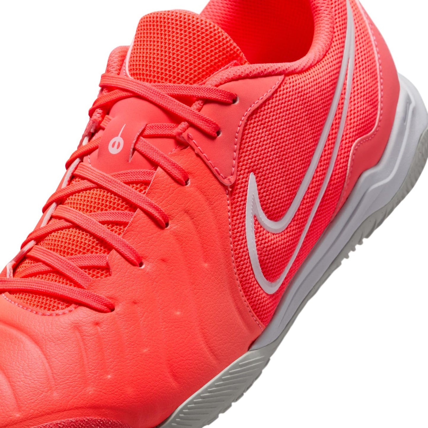 Nike Tiempo Legend 10 Academy Indoor/Court Low-Top Soccer Shoes (DV4341-800, Hot Lava/White) Size 9.5