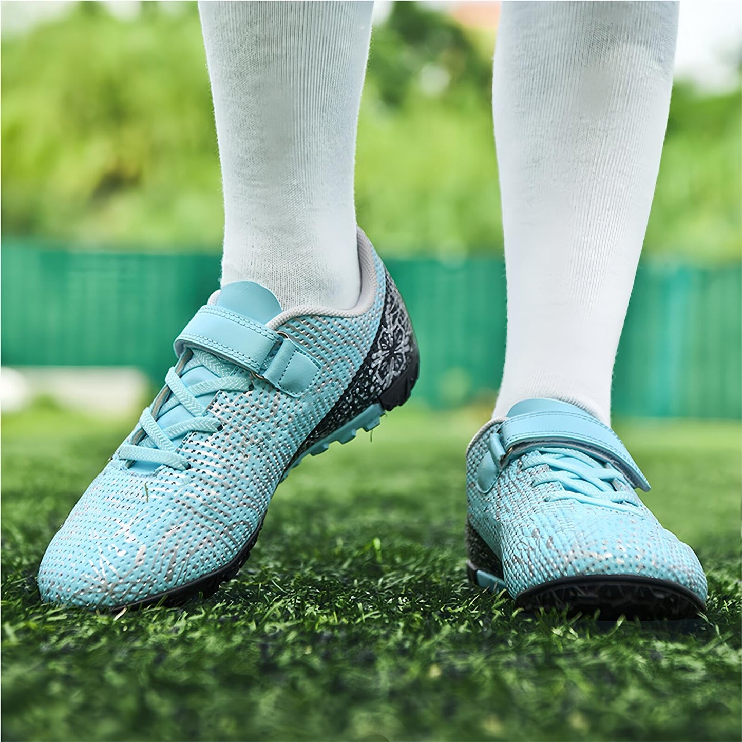 tevzolpa Soccer Cleats for Kids Turf Soccer Shoes Indoor Boys Girls Football Shoes Youth TF AG Artificial Ground Trainning Athletic Sneakers Outdoor (1101 Green TF_32)