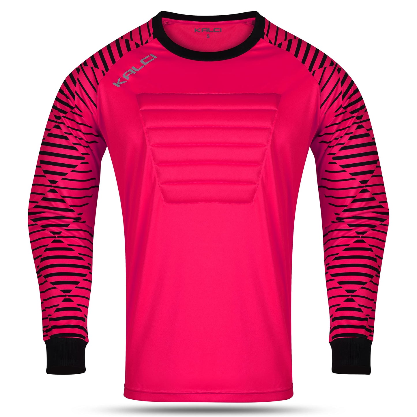 Kalci Soccer Goalie Jersey Padded Football Shirt for Adult/Kids Long Sleeve Football Padded Shirt Mens Goalkeeper Jersey Pink-AL
