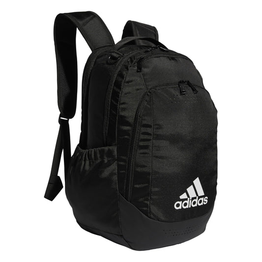 adidas Defender Sports Backpack with Shoe Compartment, Soccer Bag, Black/White, One Size