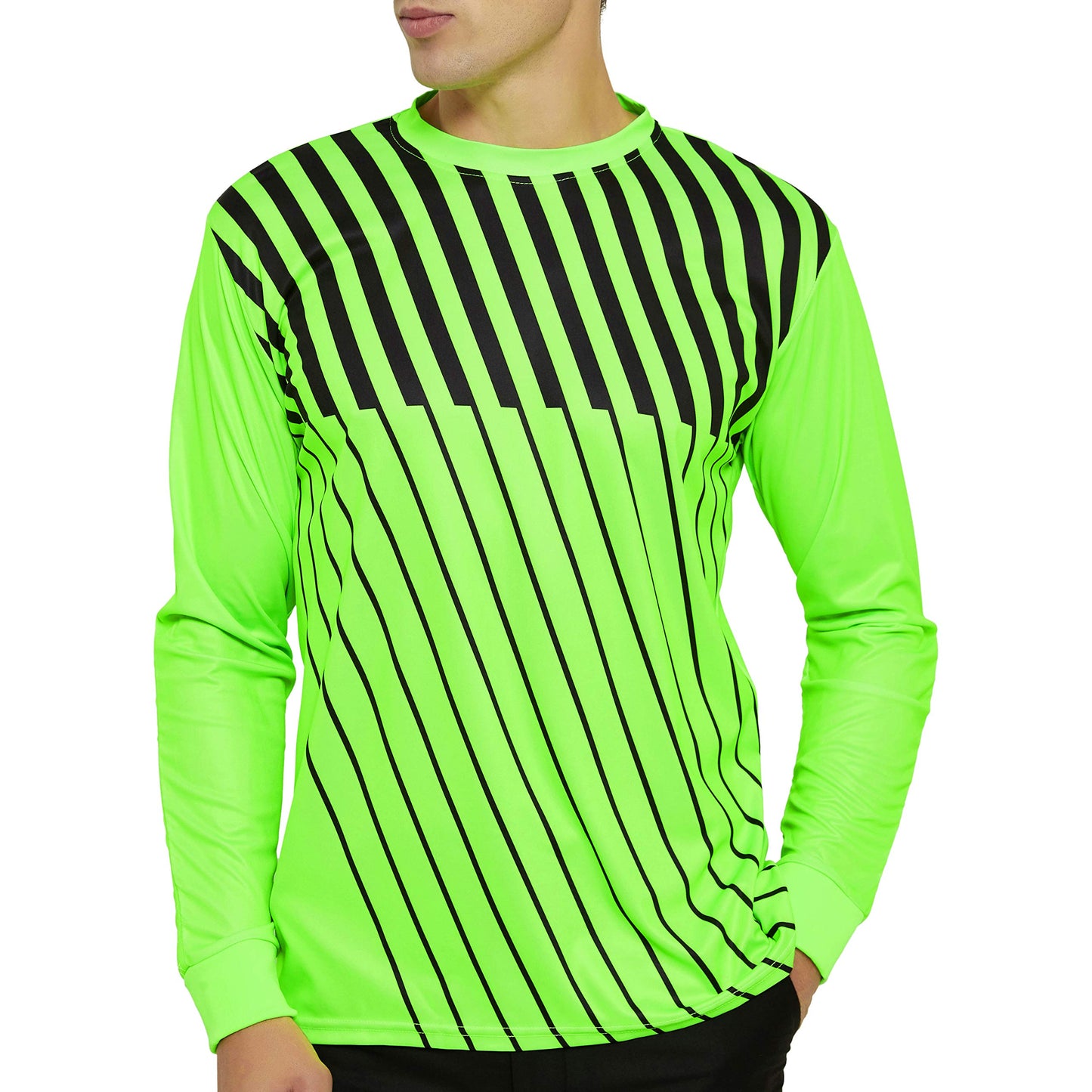 TopTie Long Sleeve Soccer Goalkeeper Jersey with Sponge Protector for Adult Youth, Arm Padded Goalie Shirt-S Green