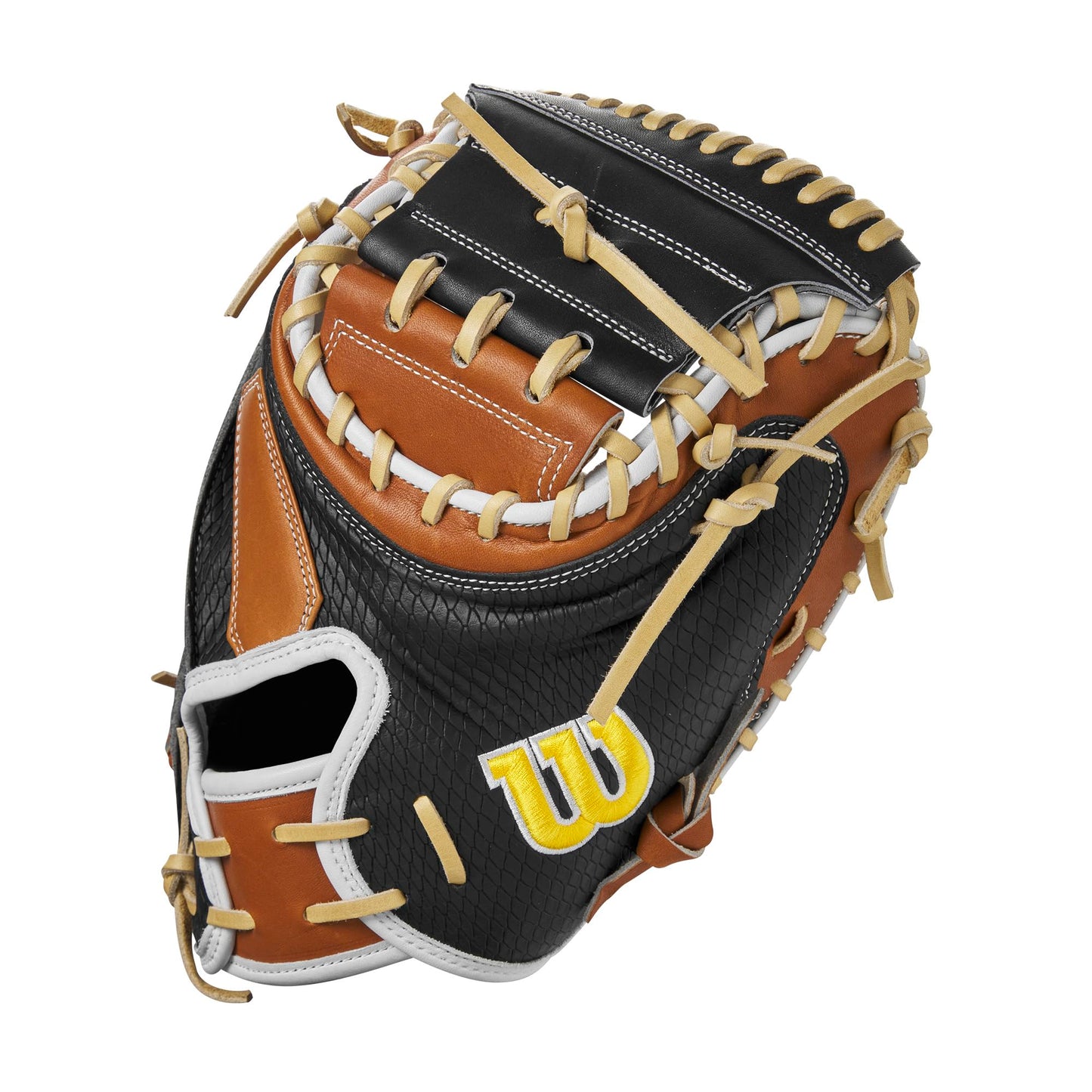 Wilson 2024 A2000 M23SS 33.5” Baseball Catcher’s Mitt - Right Hand Throw, Black/Blonde/White