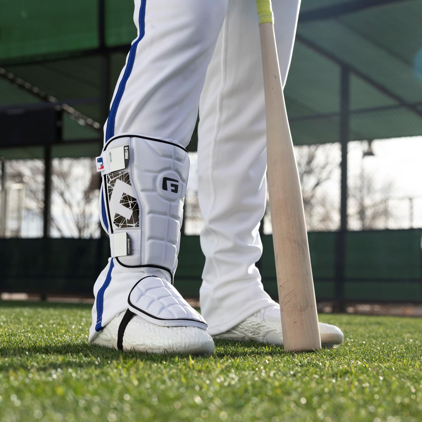 G-Form MLB Elite Batter's Baseball Leg Guard, Grey, Youth LH Hitter