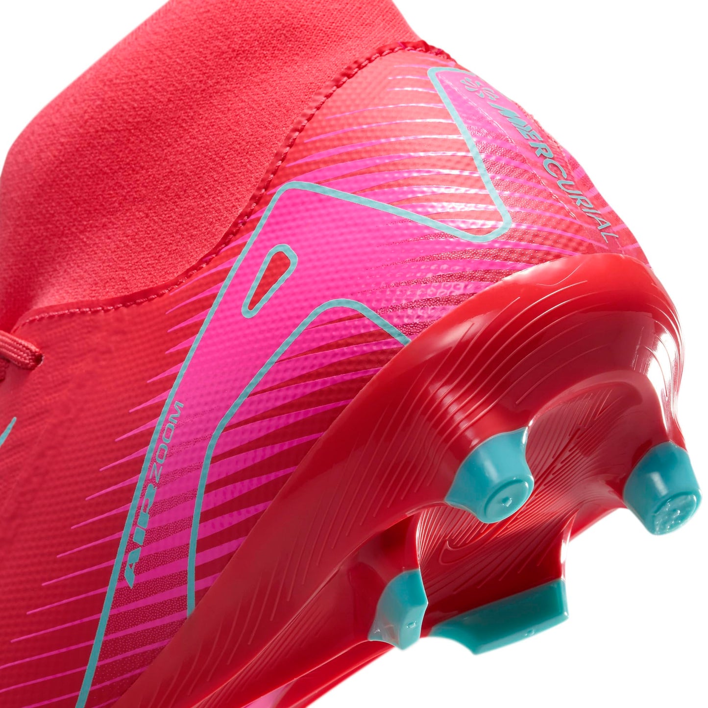 Nike Mercurial Superfly 10 Academy MG High-Top Soccer Cleats (FQ1456-800, Ember Glow/Aurora Green) Size 9.5