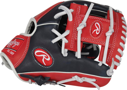Rawlings | Breakout Youth Pro Taper Baseball Glove | Right Hand Throw | 11.25" - Pro I-Web | Navy/Red/White