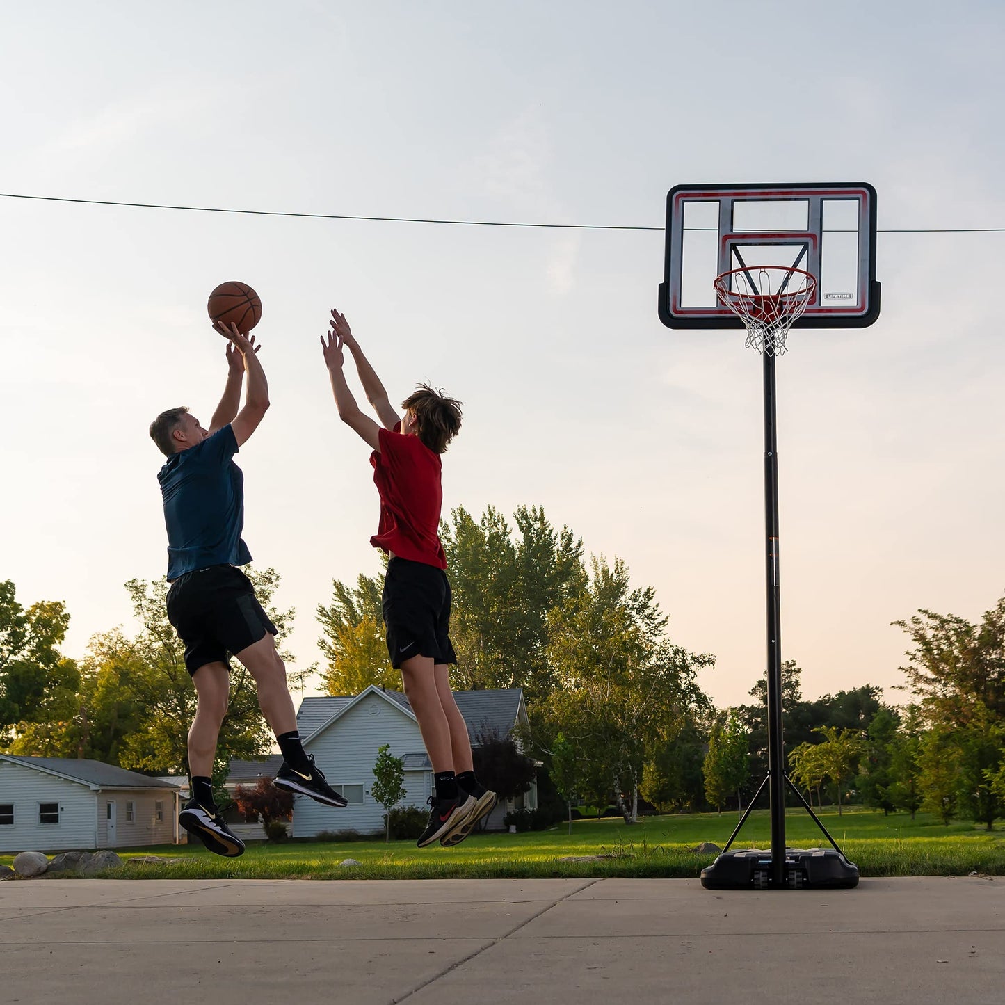 Lifetime Adjustable Shatterproof Fusion Portable Basketball Hoop, 44-Inch Backboard