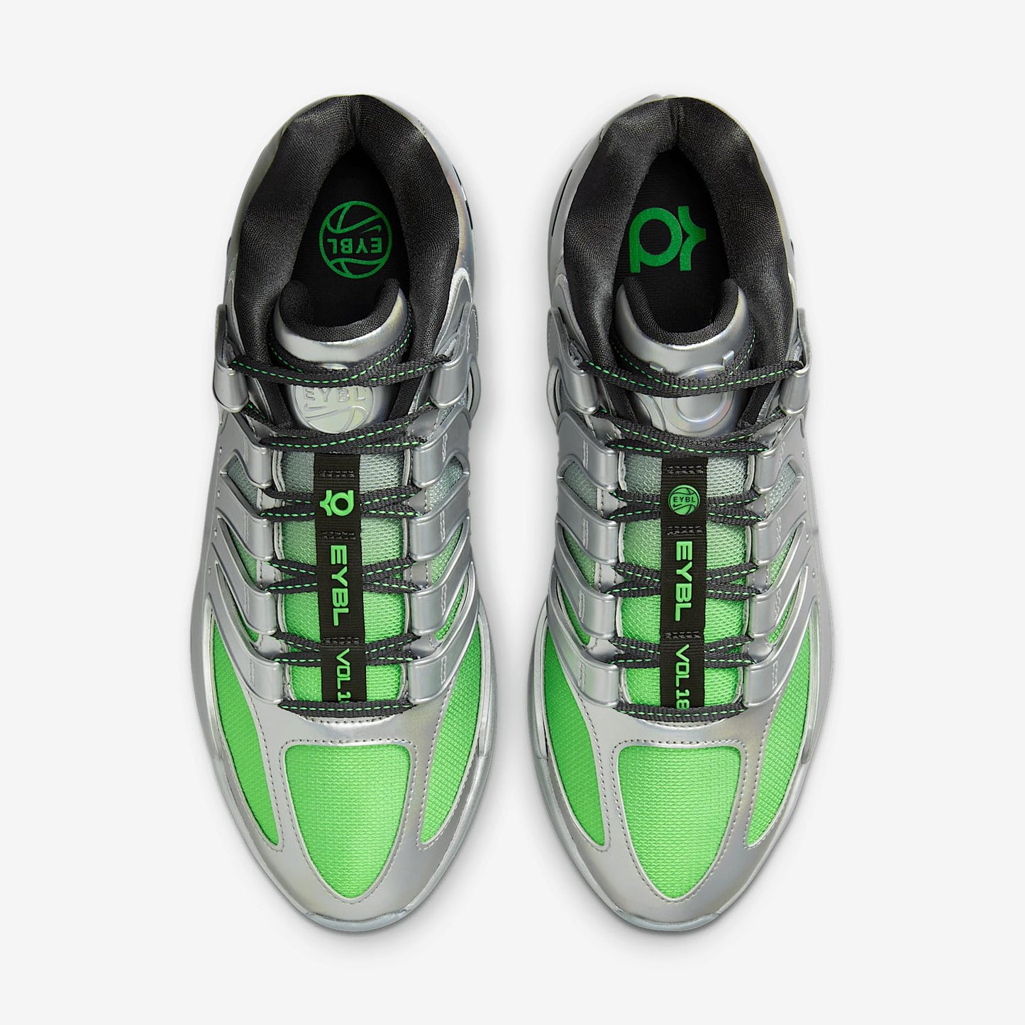 KD18 EYBL Rocket Power Basketball Shoes (IF2519-001, Metallic Silver/Green Strike/Dusty Sage/Dark Smoke Grey) Size 8