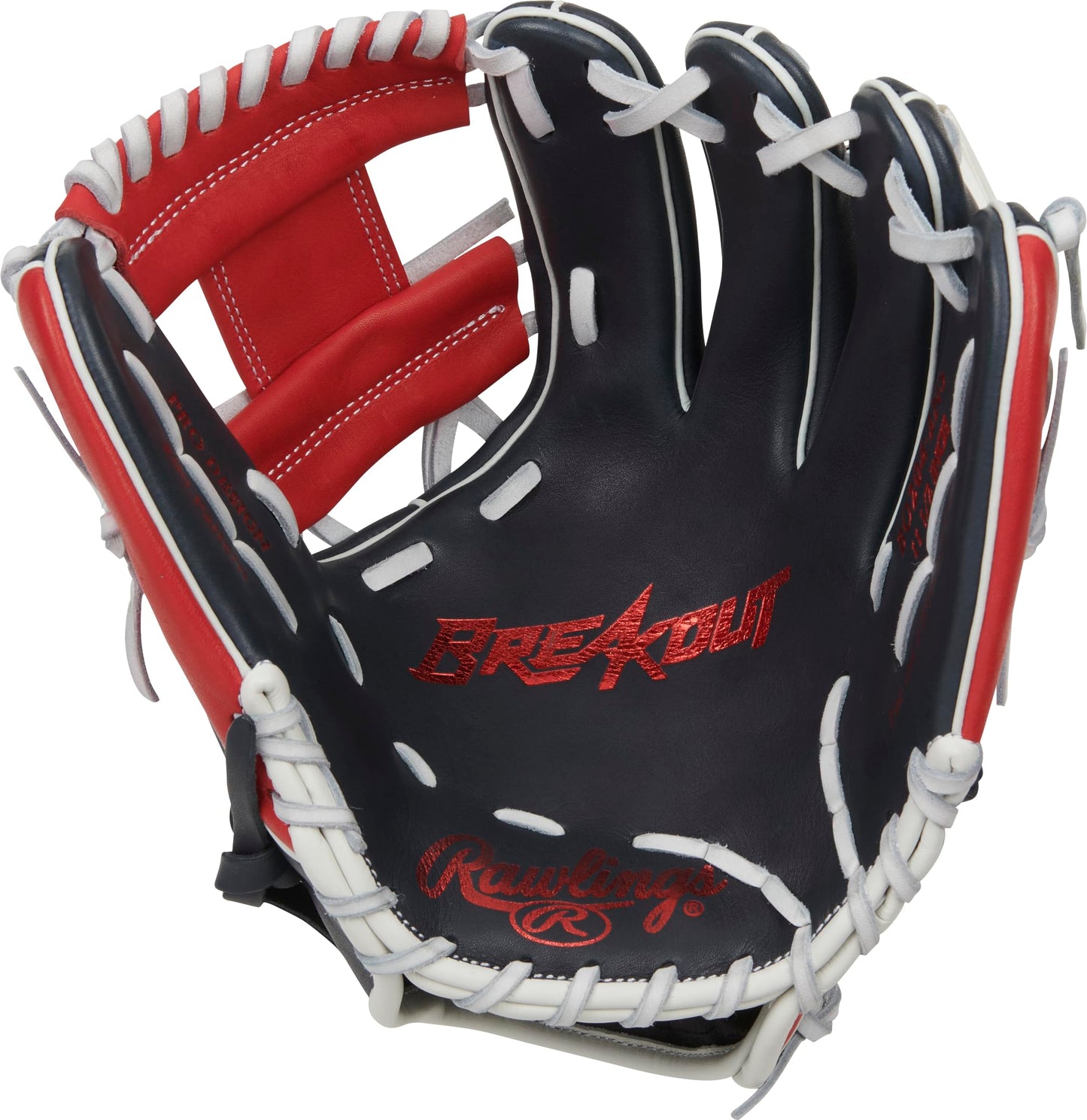 Rawlings | Breakout Baseball Glove | Right Hand Throw | 11.5" - Pro I-Web | Navy/Red/White