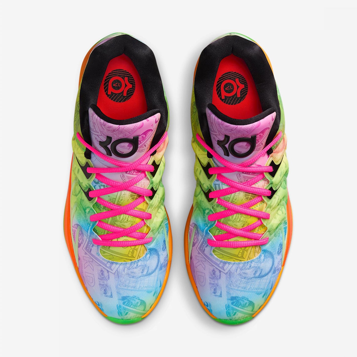 KD17 Basketball Shoes (HF1811-700, Barely Volt/Hyper Pink/Total Orange/Baltic Blue) Size 9