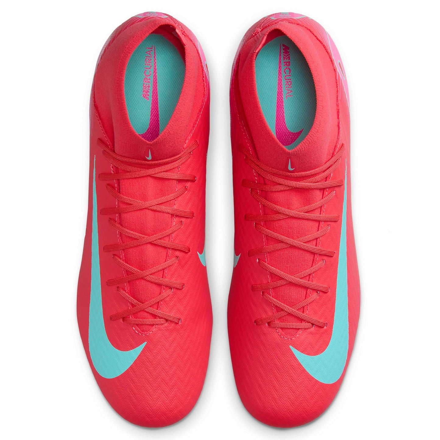 Nike Mercurial Superfly 10 Academy MG High-Top Soccer Cleats (FQ1456-800, Ember Glow/Aurora Green) Size 9.5
