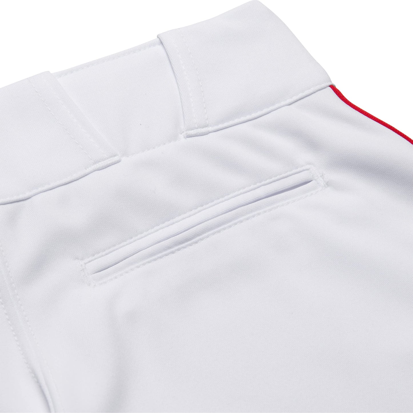 CHAMPRO Tournament Women's Traditional Low Rise Pant w/Braid, WHITE,SCARLET, Large