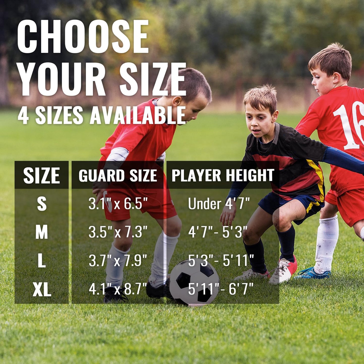 Soccer Shin Guards for Boys incl. Sleeves with Optimized Insert Pocket - Protective Soccer Equipment for Kids Girls (Black M)