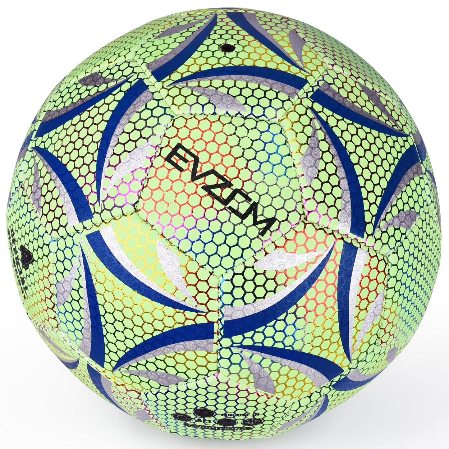 EVZOM Soccer Ball Luminous Official Match Game American Soccer Ball Size 4 for Boys, Girls, Kids Ages 8 to 12 Years Old Outdoors Indoors Sports Ball Training