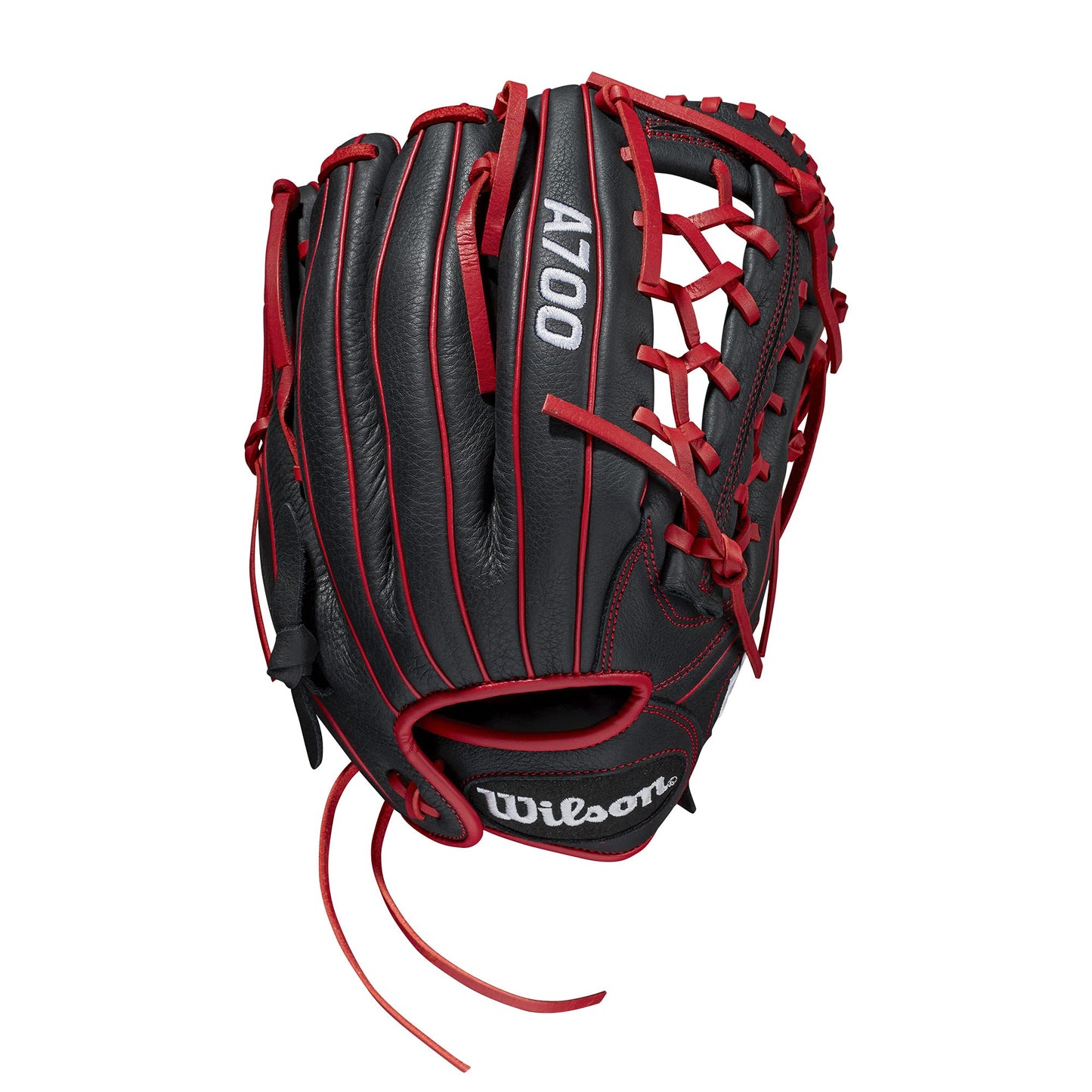 Wilson 2022 A700 12" Outfield Baseball Glove - Black/Red, Right Hand Throw